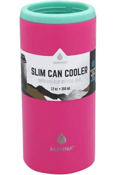 كوب تبريد مانا سليم بقاعدة سيليكون مانعة للانزلاق، وردي وأخضر، سعة 355 مل، AC44082