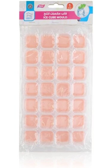 صينية مكعبات ثلج وردية اللون مكونة من 28 قطعة
