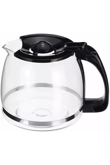 D LC Coffee Machine Jug, Carafes, Coffee Machine Pot Replacement, 1200ml Capacity, Black, 2 Years W