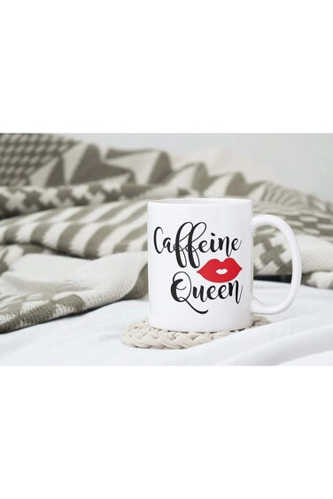 Caffeine Queen Coffee Lovers White   11-Ounce Coffee Cup Printed in The USA Coffee Mug   NI1006