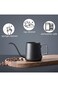 Arabest 350ml Coffee Pot Stainless Steel Long Narrow Spout Gooseneck Kettle Hand Drip Kettle Pour O