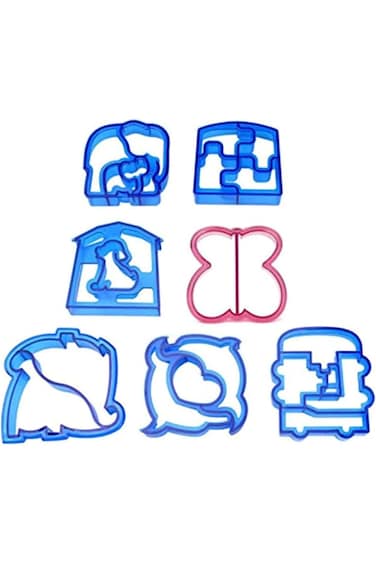 قالب كعك محمص من هالامودو، 7 قطع، مناسب للأطفال، مناسب لعمل ساندويتش الغداء، قالب تقطيع الطعام، قالب تقطيع البسكويت، بتصميم رسوم متحركة