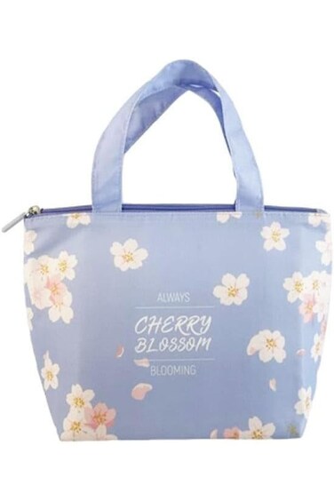 حقيبة غداء مينيسو ساكورا بلوسوم سيريز شبه المنحرفة، باللون الأزرق