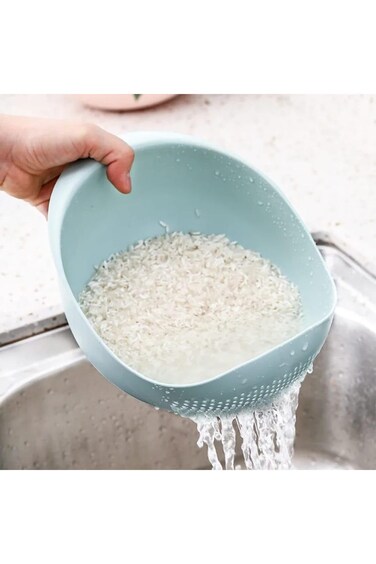 MK Professional Colander Food Grade Plastic Rice Strainer Washing Filter Strainer Basket Sieve Drai