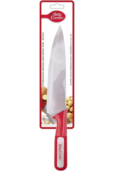 Betty Crocker Stainless Steel Chef Knife (20.5CM) Red