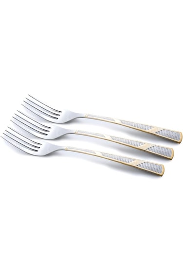 Cuisine Art CT-ELS/DF Berger Elsa Dinner Forks Set of 3, Stainless Steel Table Dining Forks, Golden