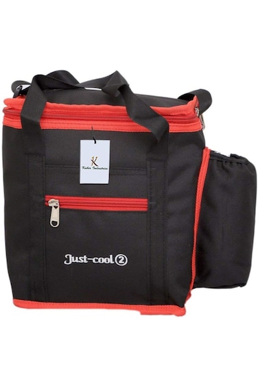 Kuber Industries Canvas Lunch Bag with Bottle Compartment, Black (KI19115) Standard