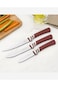 Tramontina Amalfi 3 Pieces Knives Set with Stainless Steel Blades and Red Polypropylene Handles
