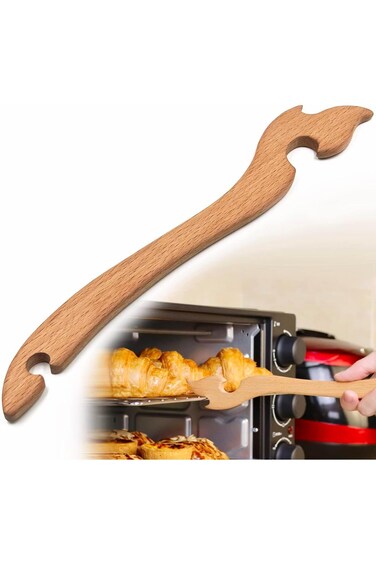 SYOSI Wooden Oven Rack Puller Stick, Oven Rack Push Pull Puller Tool with Longer Handle Pull Out Ho