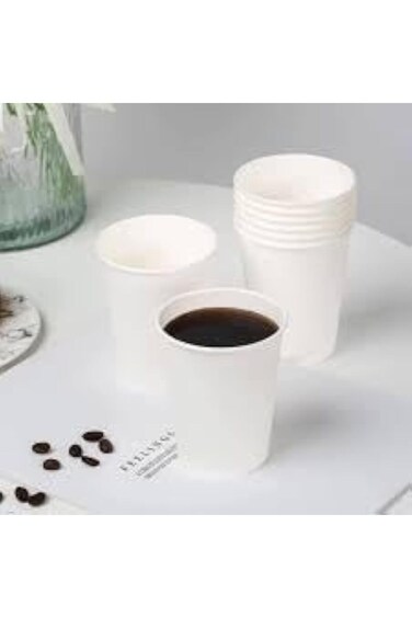 Cupify disposable white paper cups, for coffee, tea, hot cocoa, and iced beverages. (50 Pieces, 12
