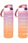 Herevin 750ml Two-Tone Decorated Leakproof Motivational Water Bottle - High-Quality and Portable Sp
