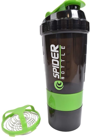Protein Shaker Bottle with Twist and Lock Storage, Non-Slip Mix Shake Bottle