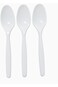 Al Jilani Plastic Spoons White Luxury 50 pcs, Heavyweight plastic spoon, heavy duty plastic cutlery