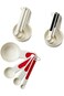 IKEA STAM - Set of 4 measuring cups, red, white/black