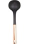 Raj Copper Handle Nylon Serving Ladles, Black, 14 inch, VCS067, Deep Ladle Soup, Milk Ladle, Curry