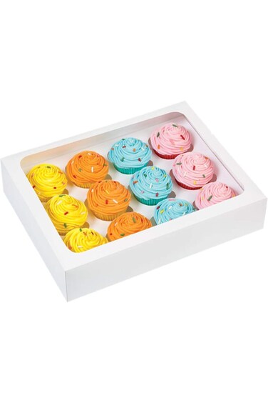Wilton Cavity Mini Cupcake Box with Window - White