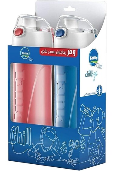 زجاجة ART LOOK Tank Me رقم 650 (وردي وأزرق فاتح)