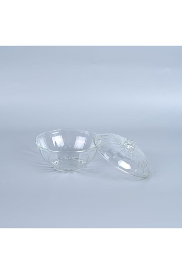 وعاء زجاجي بغطاء صغير - شفاف