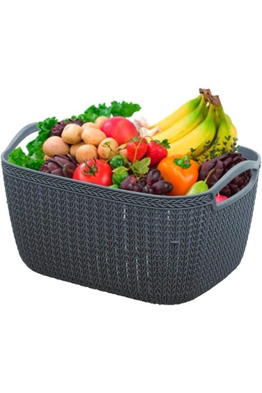 سلال تخزين مرنة متعددة الأغراض من البلاستيك غير قابلة للكسر من شركة Kuber Industries، كبيرة الحجم/للخضراوات والفواكه