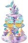 pyebe 3 Tier Floral Tea Cake Stand Vintage Teapot Party Supplies Cupcake Stand Holder for Tea Garde