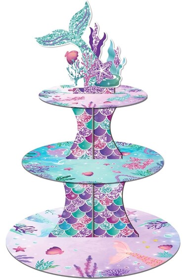 pyebe 3 Tier Floral Tea Cake Stand Vintage Teapot Party Supplies Cupcake Stand Holder for Tea Garde