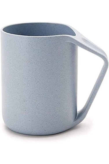 Shallow Colourful Wheat Straw Bevel Mug - Blue, Bd-Ws-14