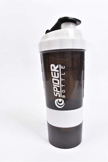 Protein Shaker Bottle with Twist and Lock Storage, Non-Slip Mix Shake Bottle