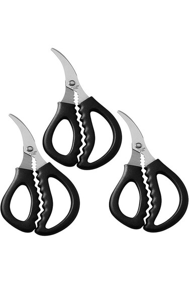 FRUTA 3 Pack Seafood Scissors Lobster Shears Multifunctional Stainless Steel Shears Fish Shrimp Cra