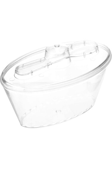 Hotpack Oval Shaped Clear Plastic Bowls with Spoon 12Pieces