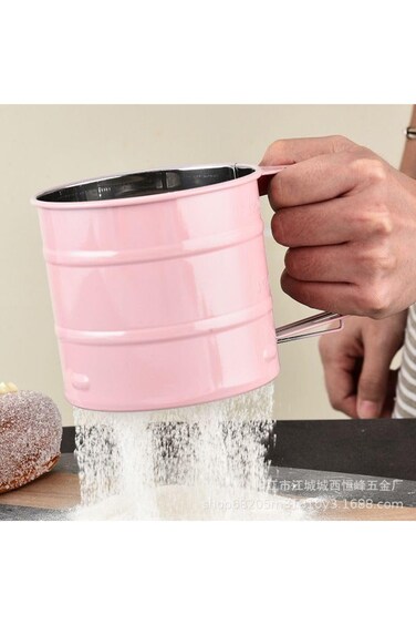 Flour Sifter for Baking, Professional Fine Mesh Bread Sifter, One-Hand Crank Sifter for Baking, Ste