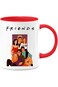 كوب قهوة/شاي خزفي مطبوع عليه مسلسل Friends TV من تصميم GOCASA، سعة 11 أونصة، أبيض/أحمر