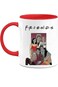 كوب قهوة/شاي خزفي مطبوع عليه مسلسل Friends TV من تصميم GOCASA، سعة 11 أونصة، أبيض/أحمر