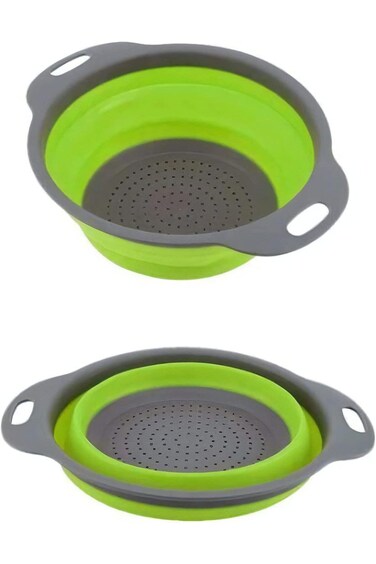 O Ozone 2 in 1 Foldable Silicone Kitchen Strainer [ Rice Strainer, Pasta Strainer, Vegetable Strain