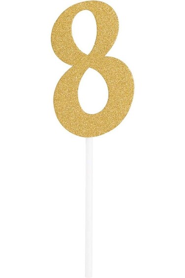 تزيين الكيك الذهبي اللامع رقم 8 من Creative Converting