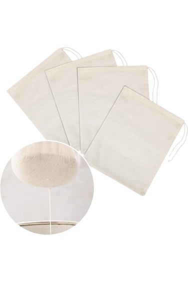 Tatuo 4 Pieces Cheesecloth Nut Milk Strainer Muslin Bags - Mesh Food Strainer for Yogurt, Coffee, T