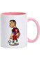 MEC Cristiano Ronaldo Coffee Mug with Pink Handle 11oz CR7 Animation Tea Cup Gift For Him