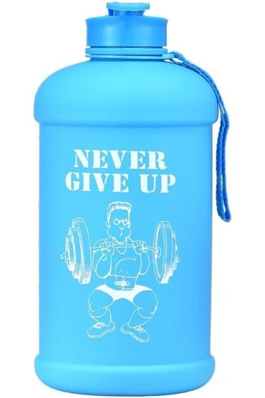 ALCOACH Water Bottle(Never Give Up) (2.2 L)   Half Gallon   Carry Handle   Big Water Jug For Sport