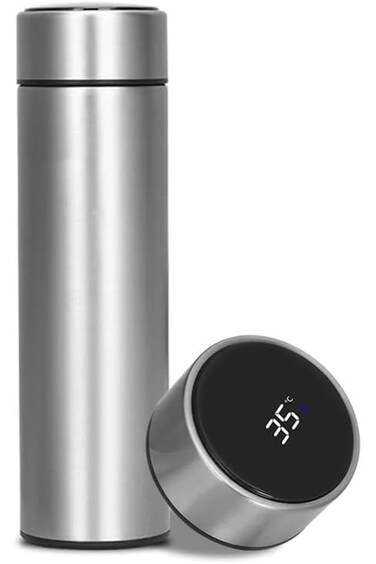 كوب عازل حراري من الفولاذ المقاوم للصدأ عالي الجودة بسعة 500 مل مع مؤشر LED لدرجة الحرارة يعمل باللمس