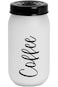 Solmazer Herevin 1-Liter Decorated Glass Jar - Stylish ICE Color-Painted Coffee Canister for Freshn
