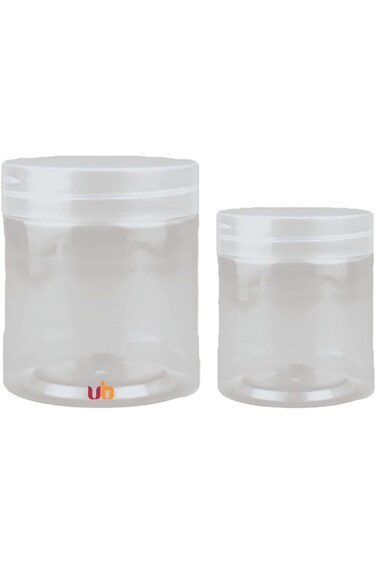Cylindrical Plastic Food Storage Container Jar (12 Pieces) (100 ml)