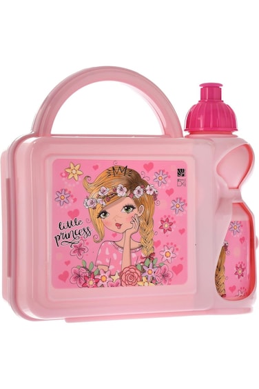 Little Princess Lunch Box and Water Bottle Set for Kids, Pink