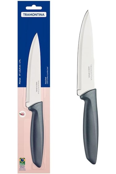 Tramontina Plenus 6 Inches Chef Knife with Stainless Steel Blade and Gray Polypropylene Handle