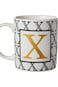 كوب شاي وقهوة من البورسلين مطبوع عليه حرف X ضحل، Bd-Mug-X