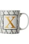 كوب شاي وقهوة من البورسلين مطبوع عليه حرف X ضحل، Bd-Mug-X