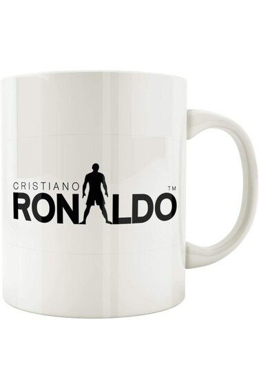 Pottery Mug Cristiano Ronaldo - White, 100 ml
