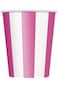 Unique Party 38026 - 12Oz Hot Pink Striped Paper Cups, Pack of 6