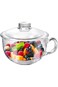 Foyofly Glass Cereal Bowl Glass Soup Bowl with Handle, Clear Small Bowls with Glass Lid Oatmeal Bre
