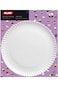طقم أطباق إيبيلي دائري، ورق، أبيض، 27 سم