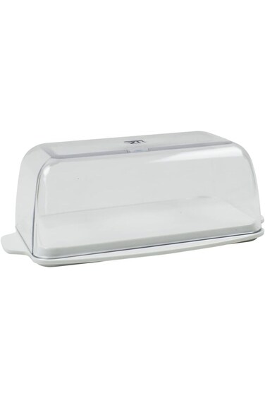 Zak Designs White Butter Dish with Lid 18 x 10.5 cm