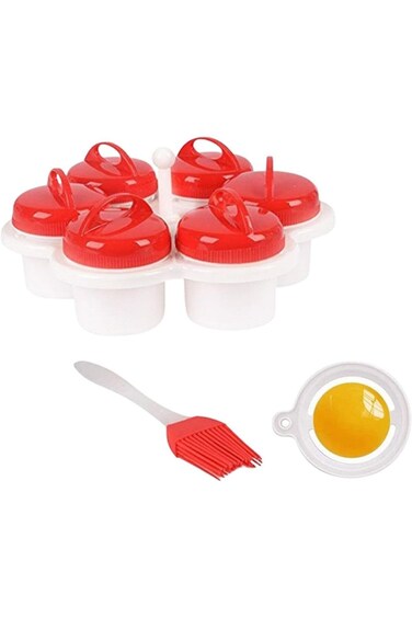 Egg Boiler Egg Molds - Silicone Egg Poachers Fancy Egg Mold - 6 Egg Cups Non-Stick Silicone Boiled